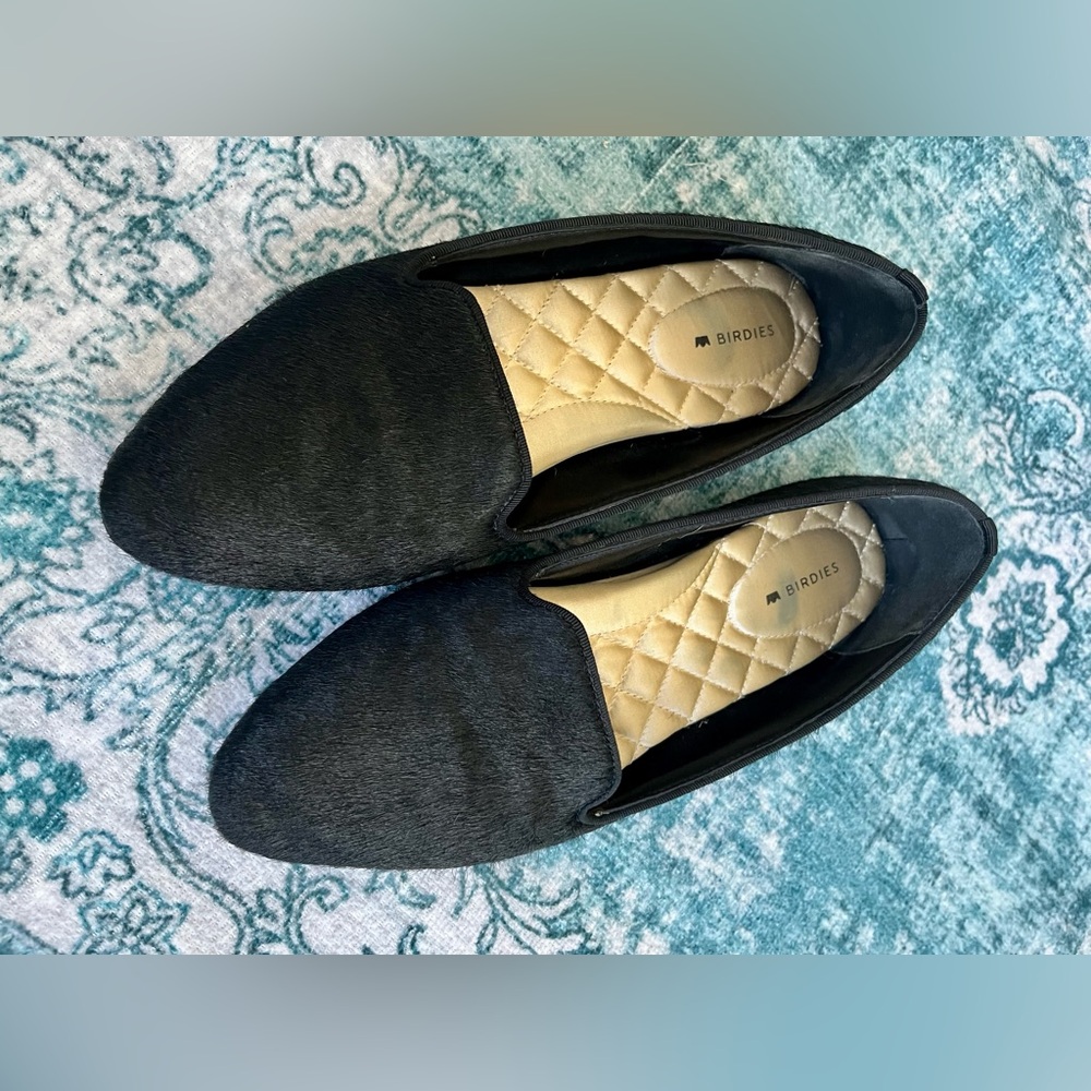 Birdies The Blackbird Black Ponyhair Flat - 8